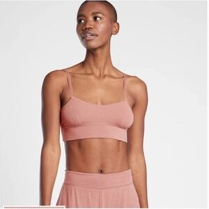 Athleta Well Rested Rib Sleep Bra, Palermo Pink, Size S